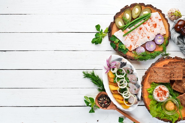 Taliz z kolorowymi przystawkami